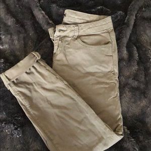 Army green skinny pants
